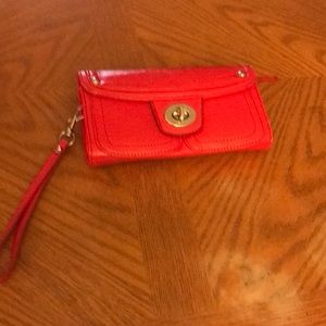 Bright red wallet